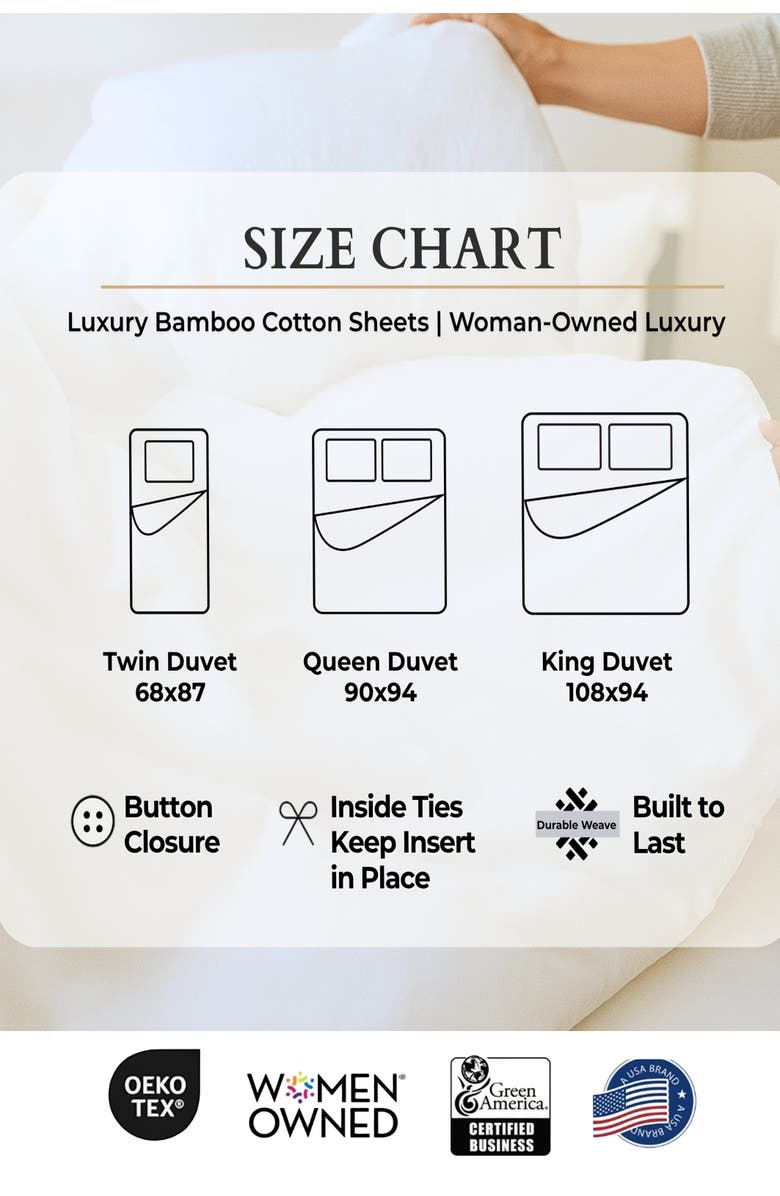 BedVoyage Melange Viscose Cotton Blend Breathable Duvet Cover, Alternate, color, Silver