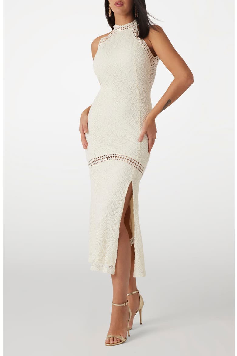 Liza Open Stitch Maxi Dress, Main, color, WHITE