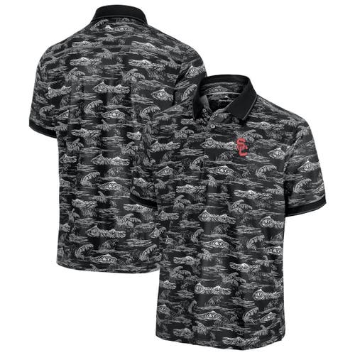 Tommy Bahama Black Texas Longhorns Sport Bay View Islandzone Polo In Black