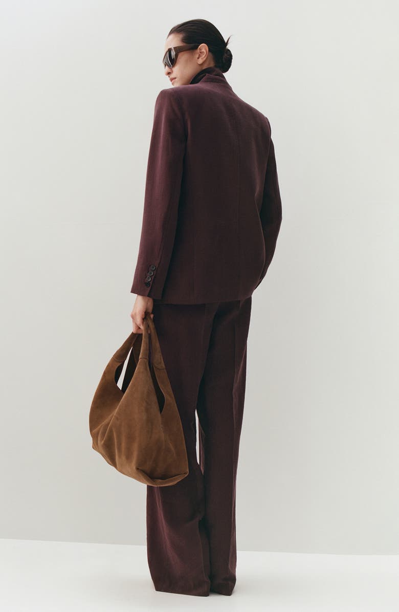 MANGO Pleated Mid Rise Wide Leg Pants, Alternate, color, 