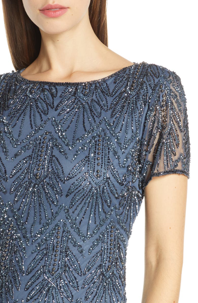 Pisarro Nights Beaded Bodice Chiffon Gown, Alternate, color,