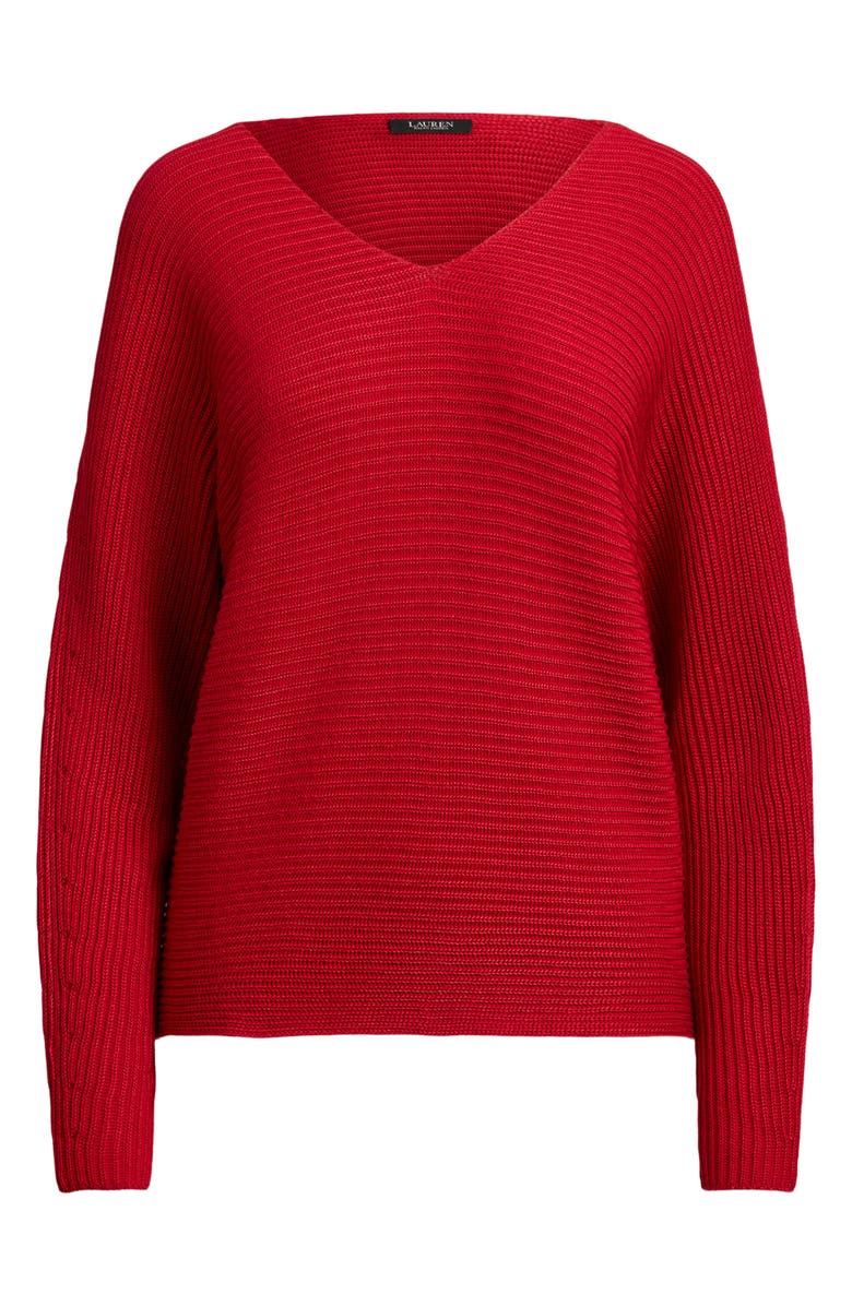 Lauren Ralph Lauren Ottoman Stitch Dolman Sleeve Sweater, Alternate, color, Ralph Red