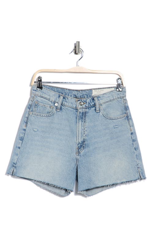 Rag & Bone Retro High Waist Denim Cutoff Shorts In Blue
