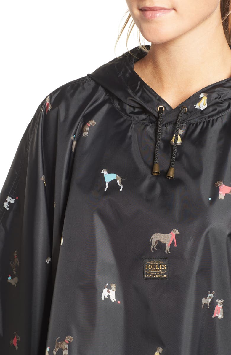 Joules Right as Rain Print Packable Hooded Poncho, Alternate, color,