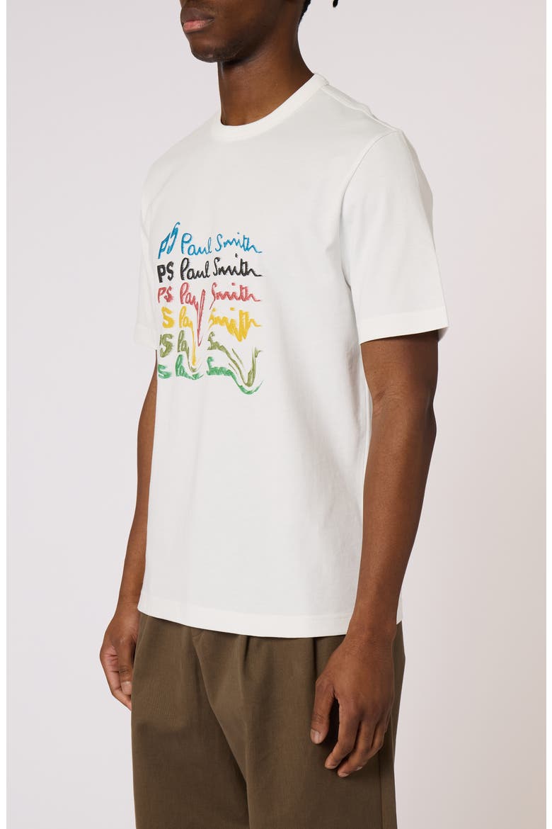 Logo Scribble Graphic T-Shirt, Main, color, OFF WHITE