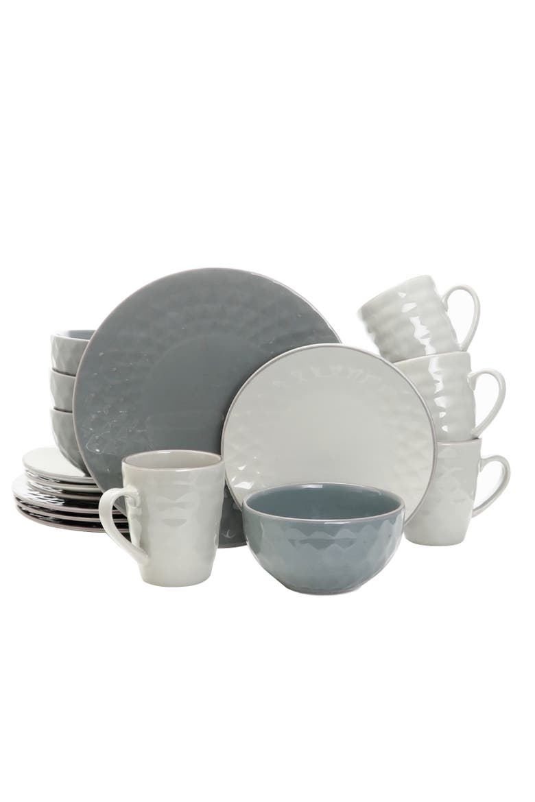 Tahitian Pearl 16 Piece Stoneware Dinnerware Set, Main, color, White