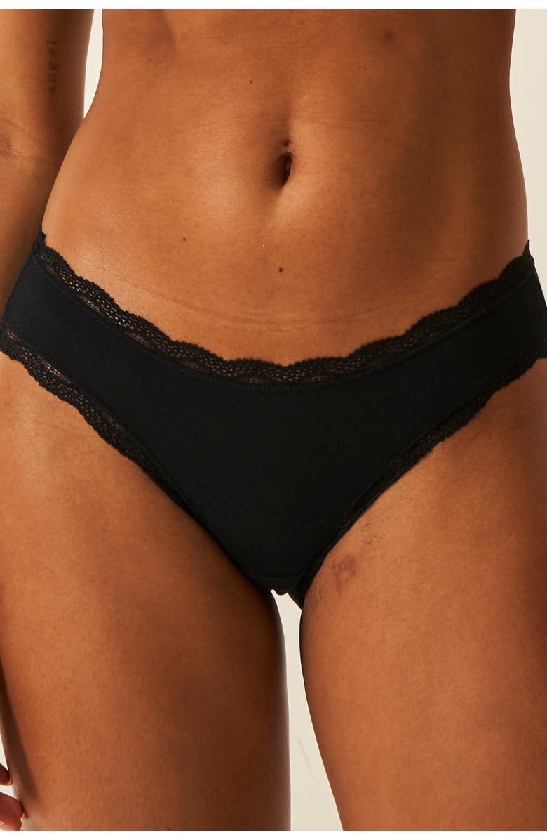 Stripe & Stare The Lace Triangle & Original Knicker Set, Alternate, color, Black