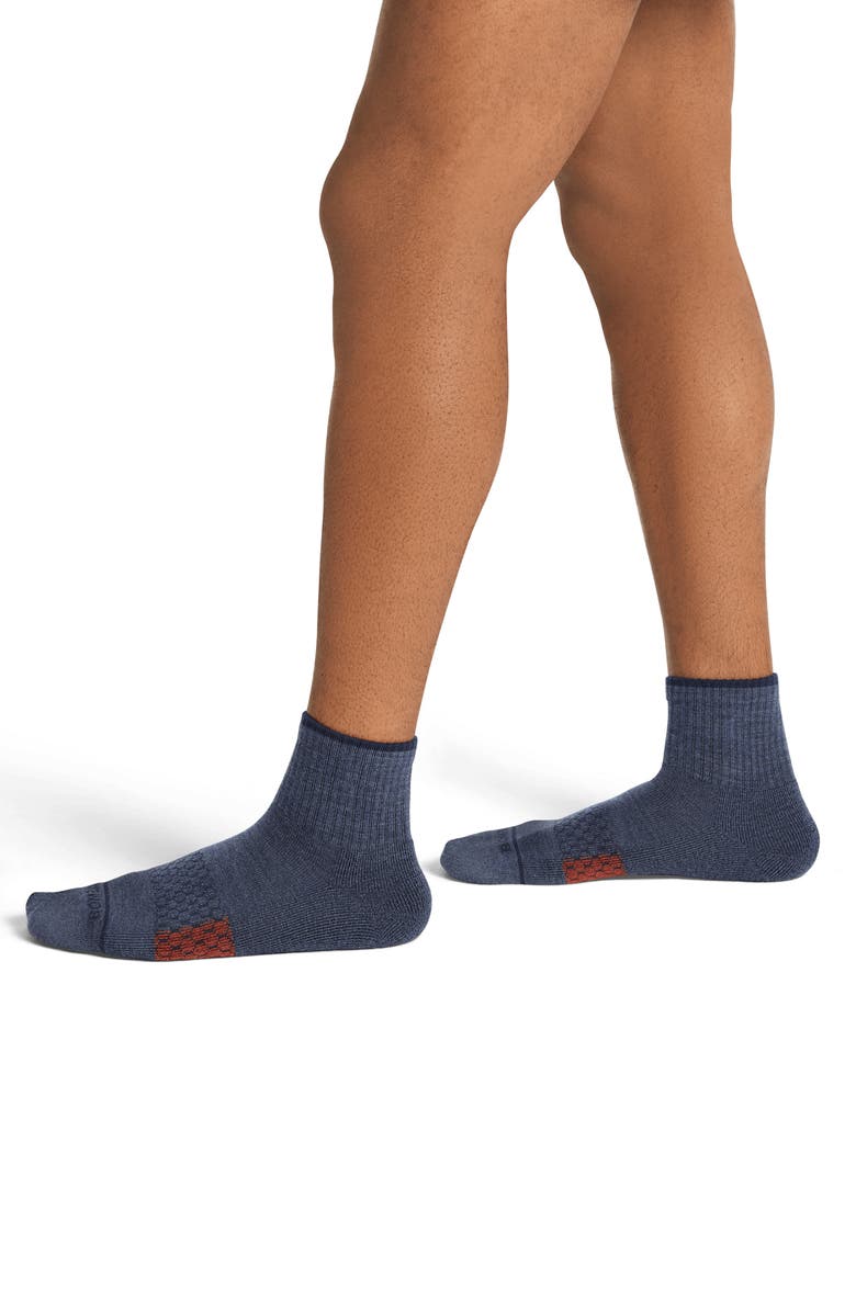 Bombas Arch Block Merino Wool Blend Quarter Socks, Alternate, color, 