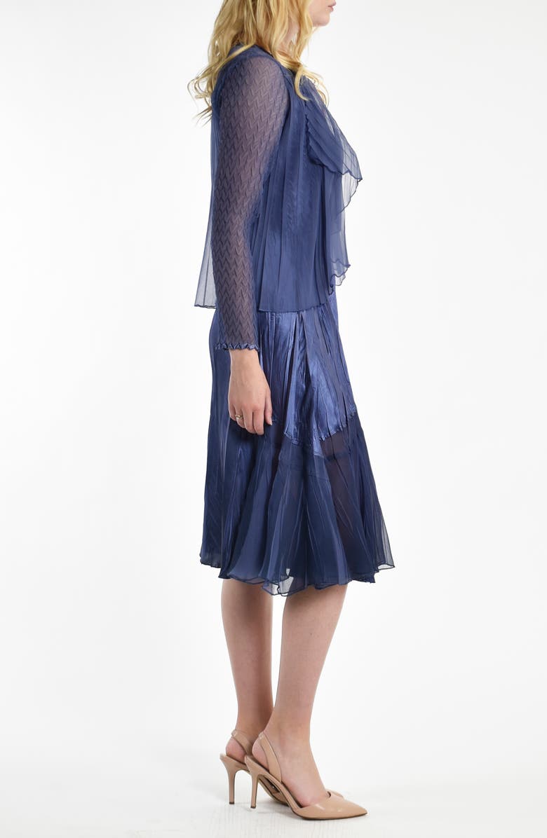Komarov Charmeuse Dress with Chiffon Jacket, Alternate, color, 