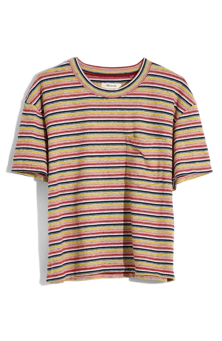 Madewell Textured Easy Crop Tee in Stripe, Alternate, color, 