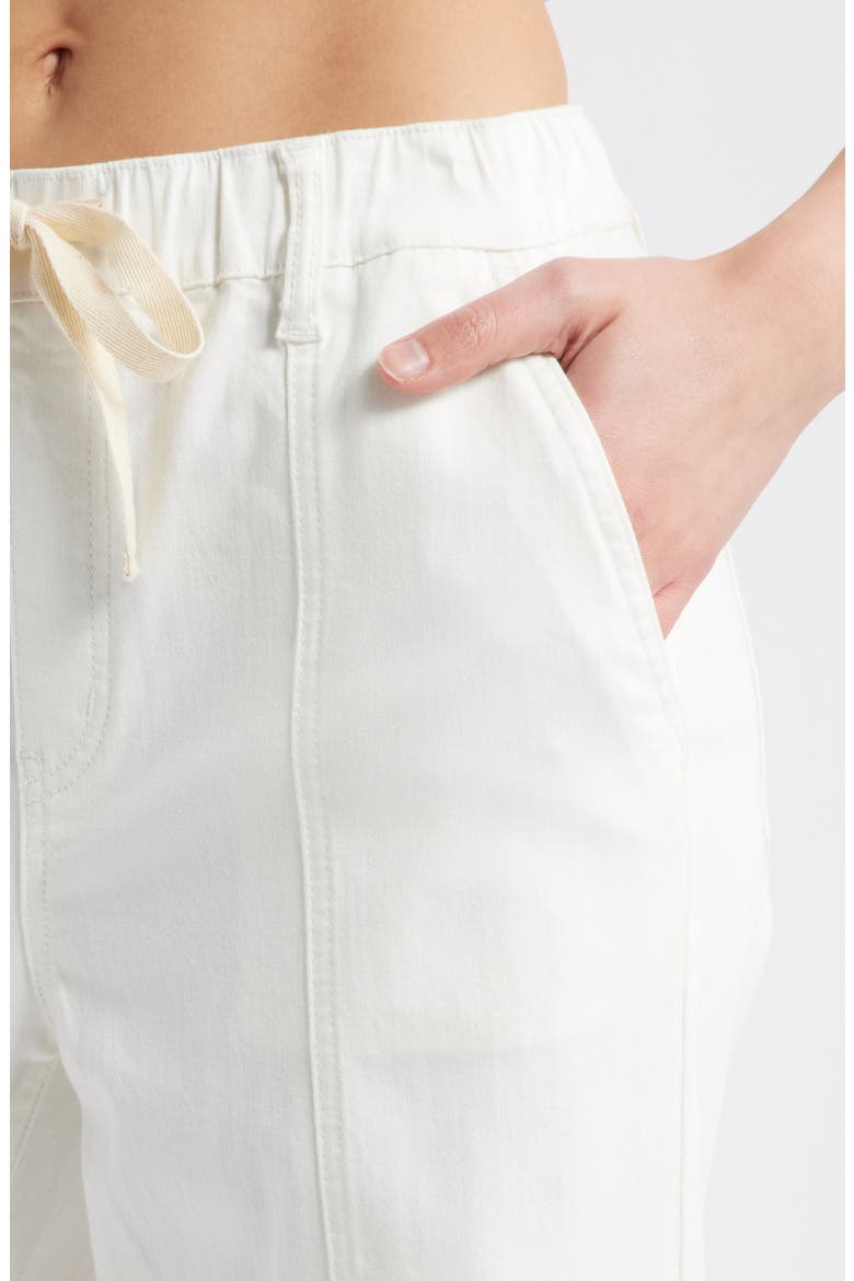 High Waist Wide Leg Drawstring Jeans, Alternate, color, WHITE