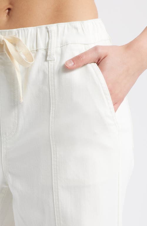 1822 Denim High Waist Wide Leg Drawstring Jeans In White