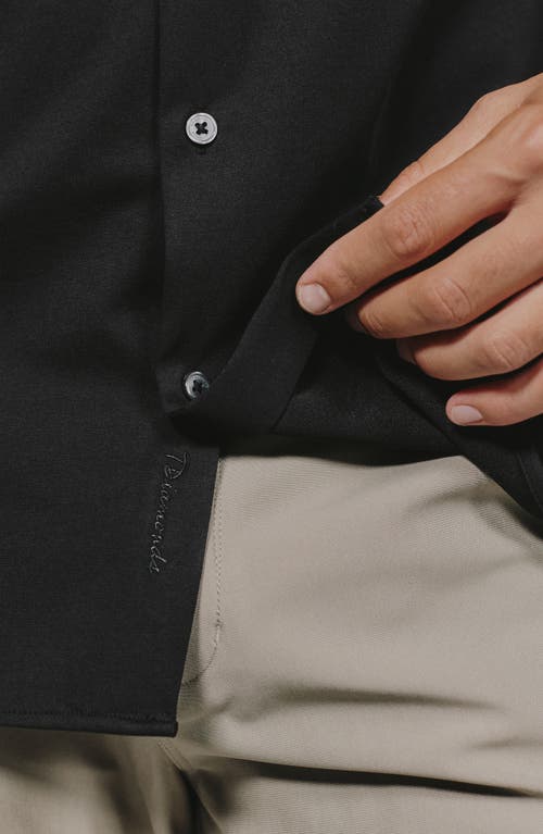 7 Diamonds Girona Solid Performance Button-up Shirt In Black