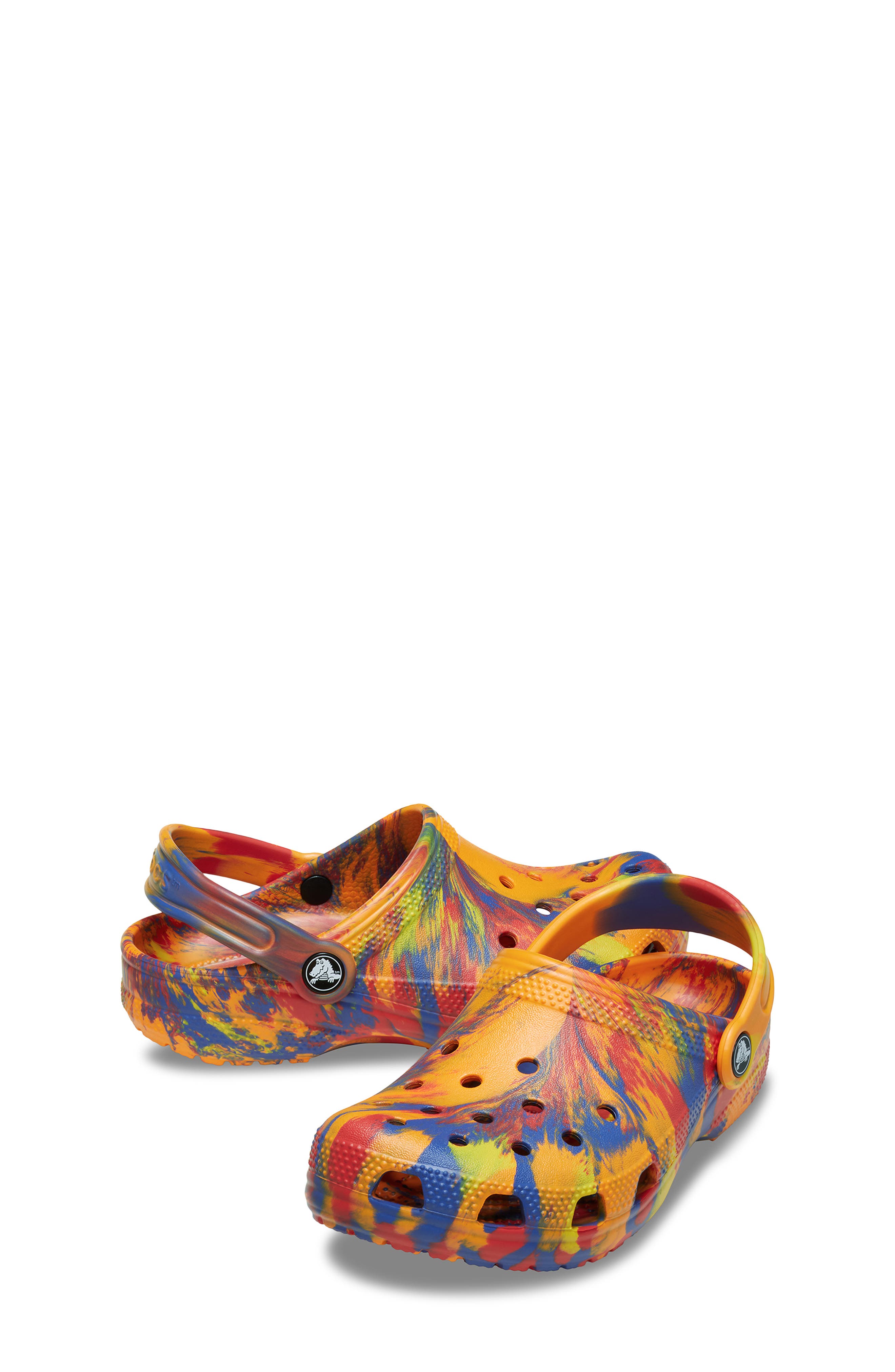 Kids' Classic Marbled Clog, Alternate, color, ORANGE ZING MULTI