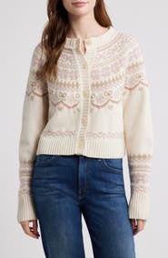 LoveShackFancy Shantae Fair Isle Merino Wool Cardigan