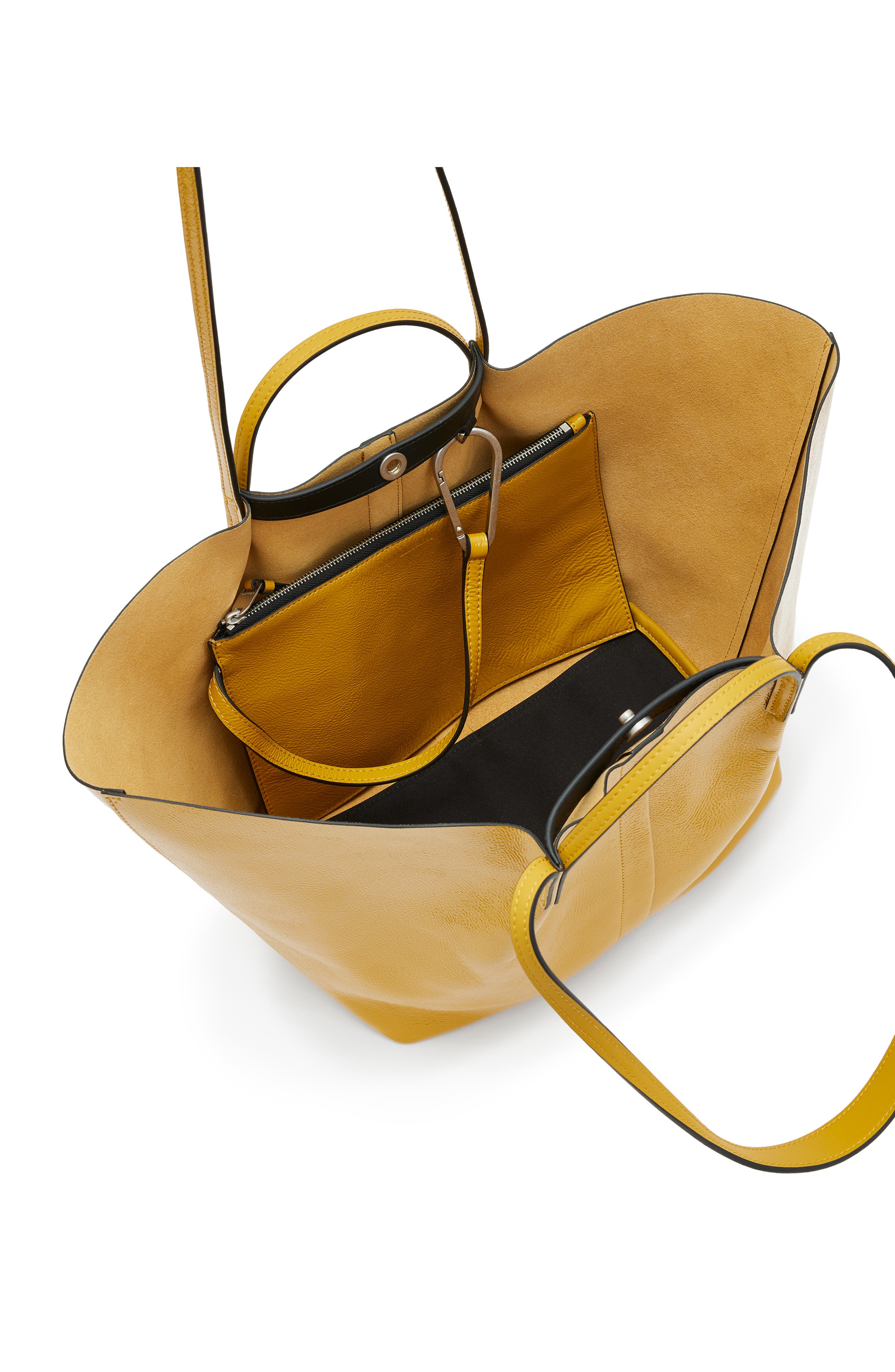 AllSaints Odette East/West Leather Tote, Alternate, color, 