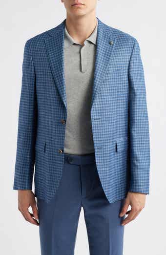 Jack Victor Midland Contemporary Fit Slub Blue Check Sport Coat