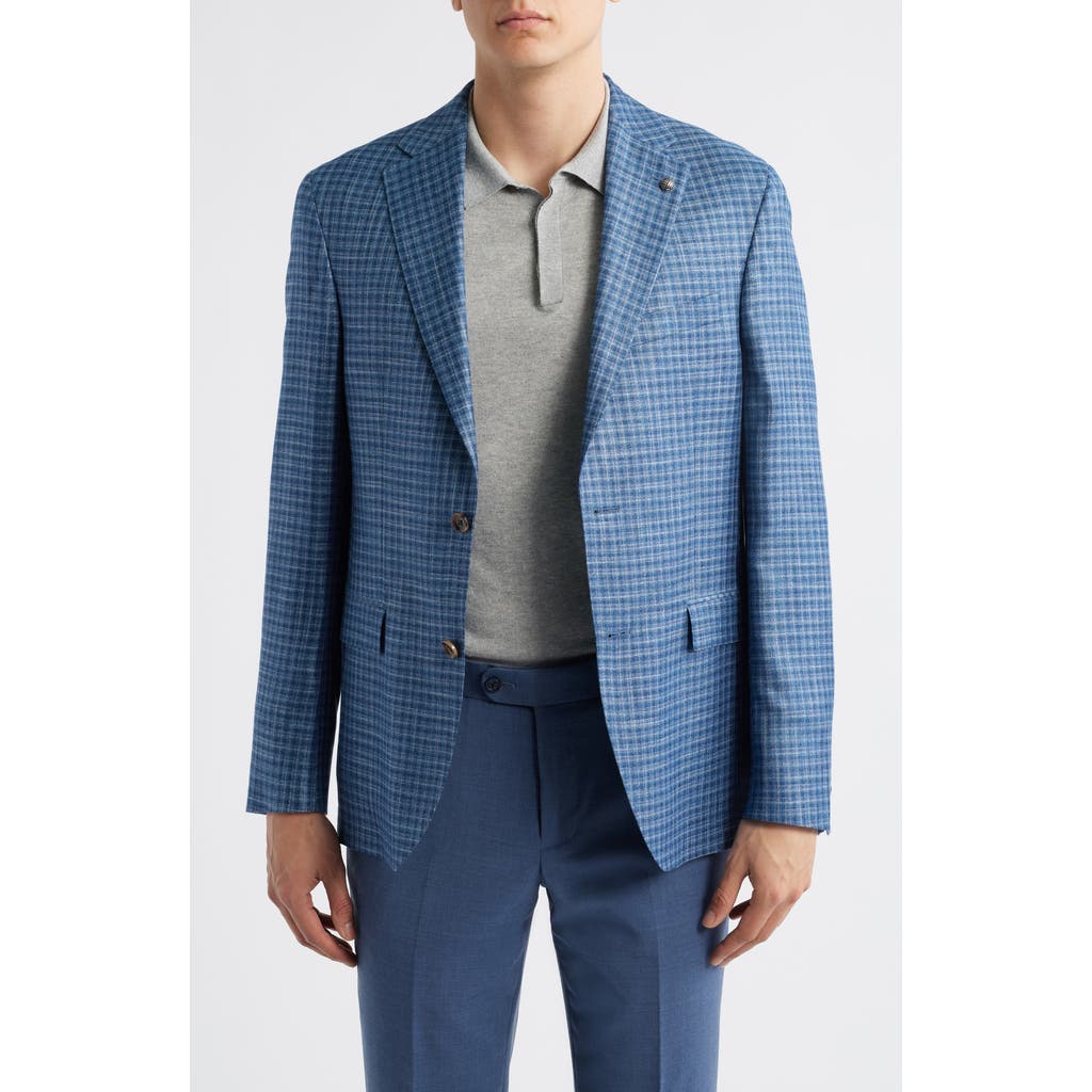 Jack Victor Midland Contemporary Fit Slub Blue Check Sport Coat