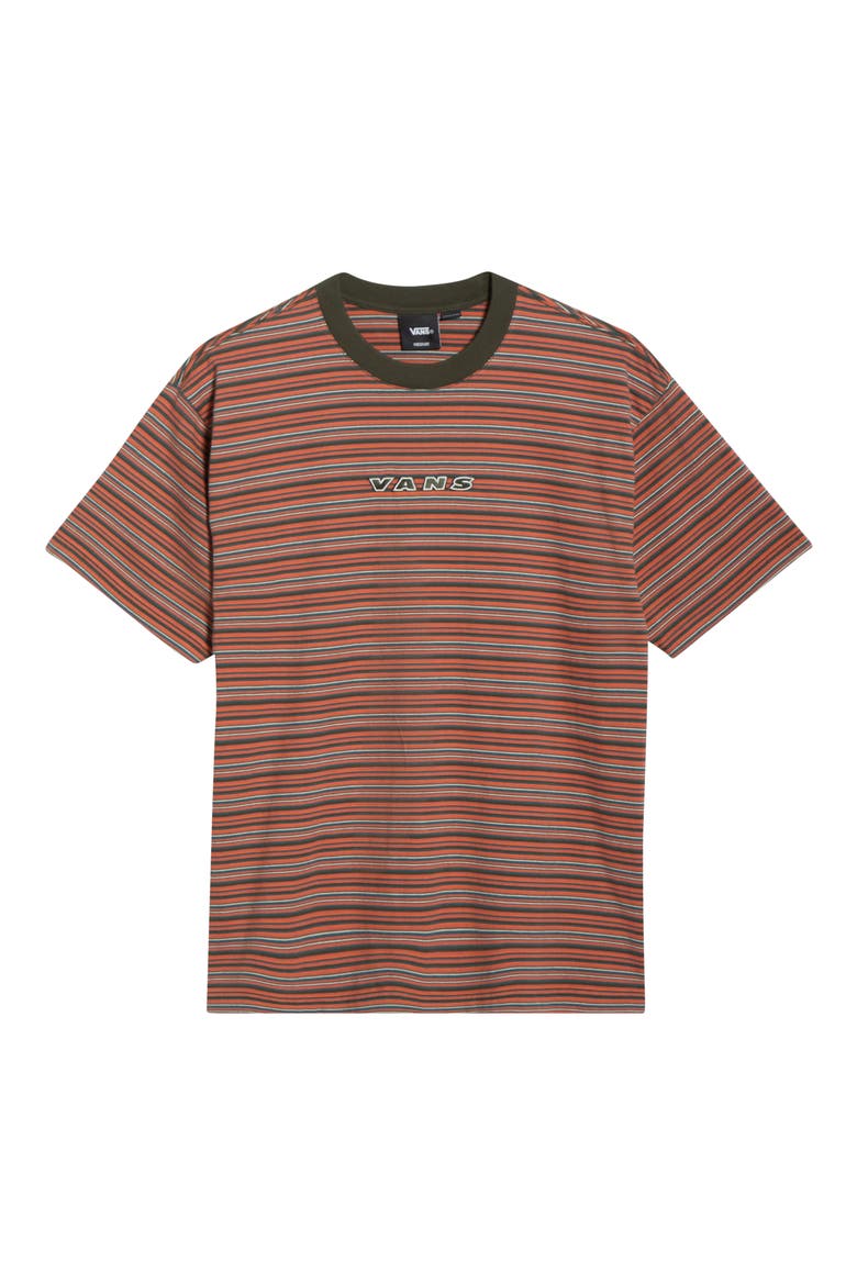 Cameron Stripe Cotton T-Shirt, Alternate, color, OBSIDIAN FERN-LIGHT BRONZE
