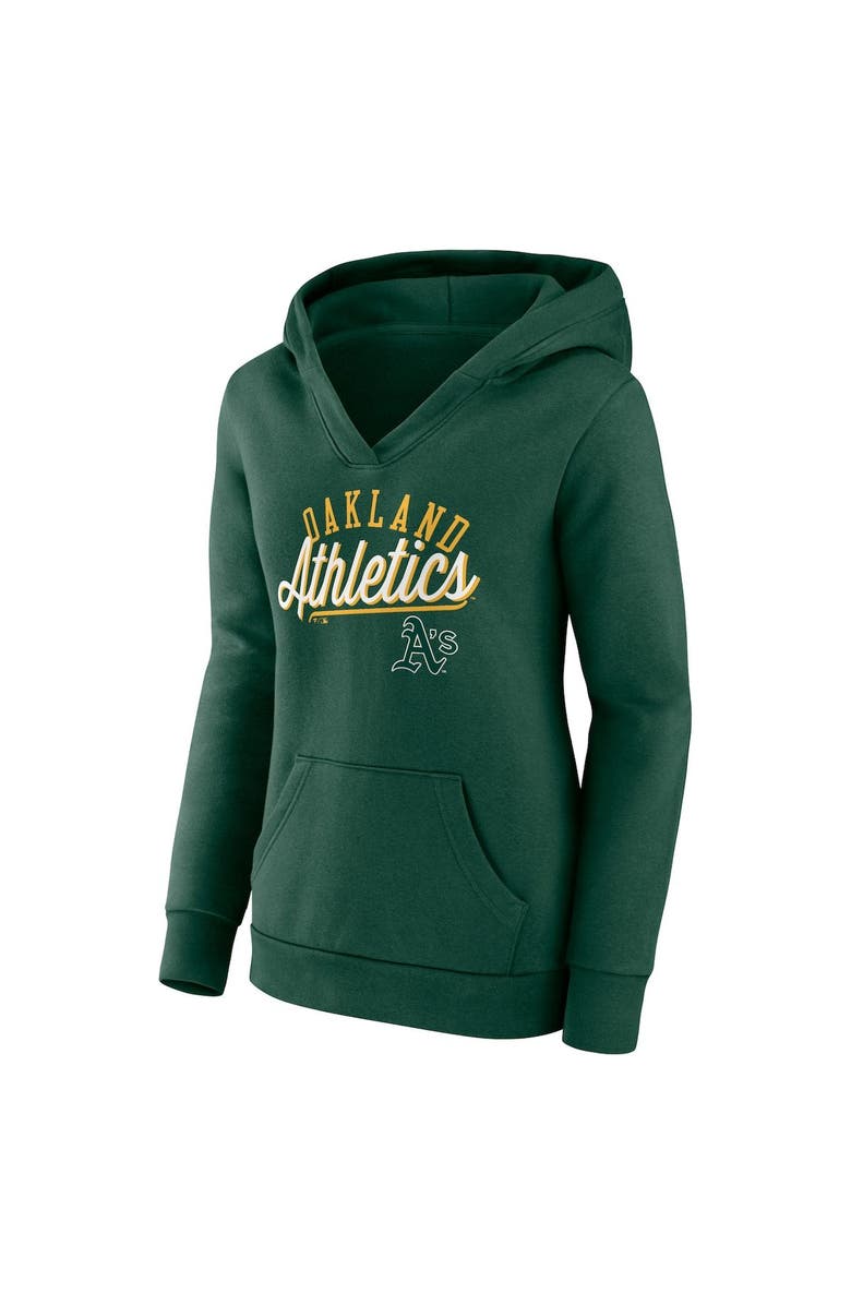 FANATICS Women's Fanatics Branded Green Oakland Athletics Simplicity Crossover V-Neck Pullover Hoodie, Alternate, color, Hunter Green