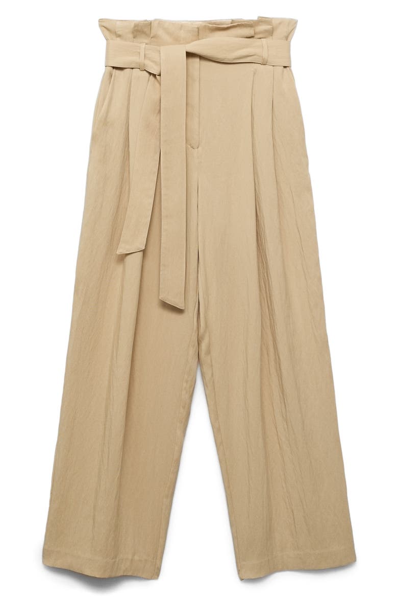 Paperbag Trousers, Alternate, color, BEIGE