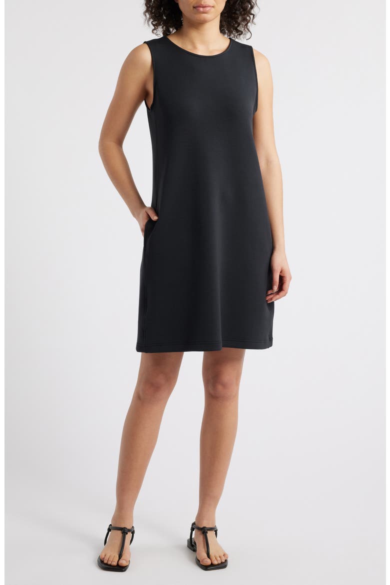 Palm Voyage Sleeveless Minidress, Main, color, BLACK