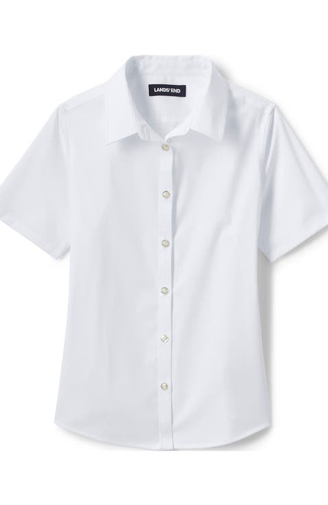 School Uniform Girls No Gape Short Sleeve Stretch Shirt