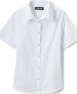 Lands' End School Uniform Girls No Gape Short Sleeve Stretch Shirt