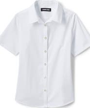 Lands' End School Uniform Girls No Gape Short Sleeve Stretch Shirt