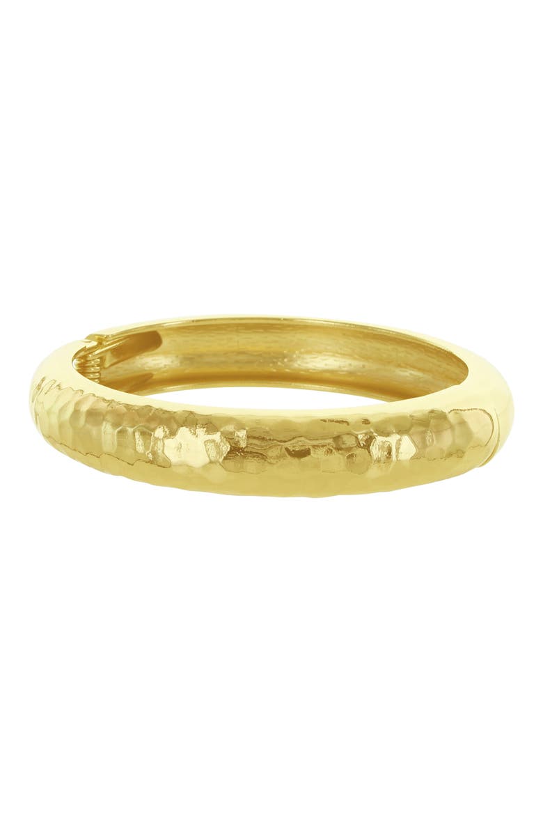 Wave Hammered Bangle, Main, color, GOLD