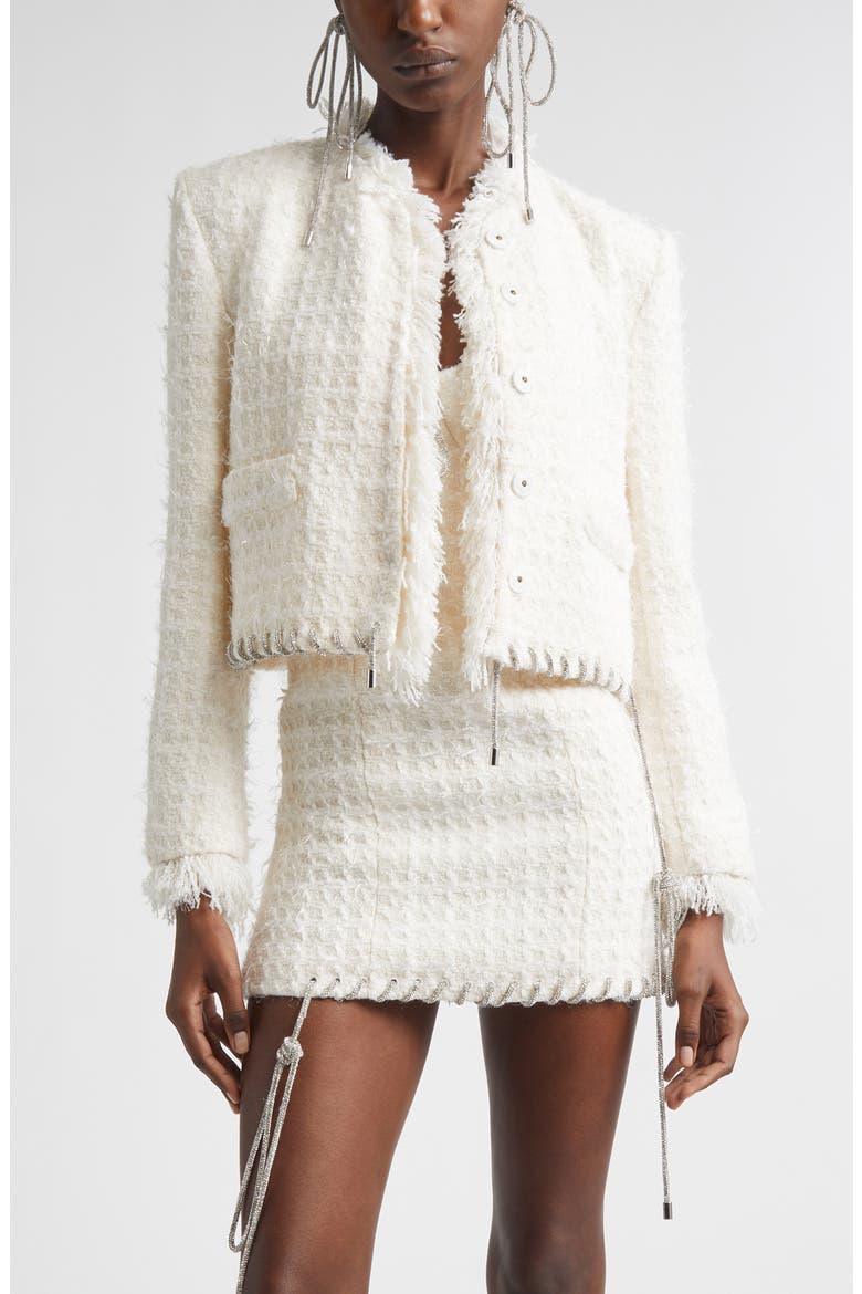 Tweed Lady Jacket, Main, color, CREAM WHITE
