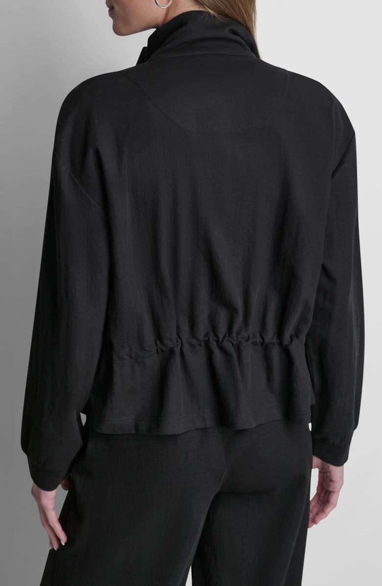 DKNY Arid Cotton Blend Piqué Jacket, Alternate, color, Black