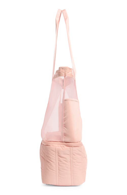 Mytagalongs Insulated Cooler Base Mesh Tote In Nude