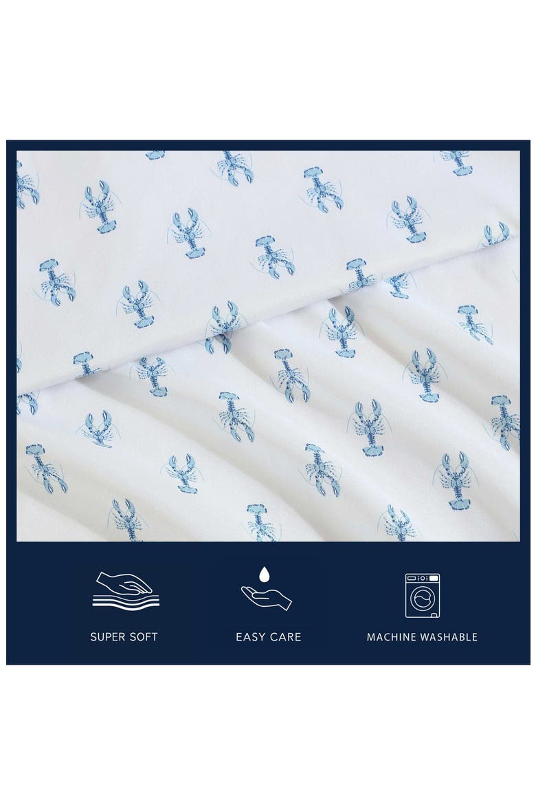 Nantucket Lobster Print Microfiber Sheet Set, Alternate, color, LIGHT PASTEL BLUE
