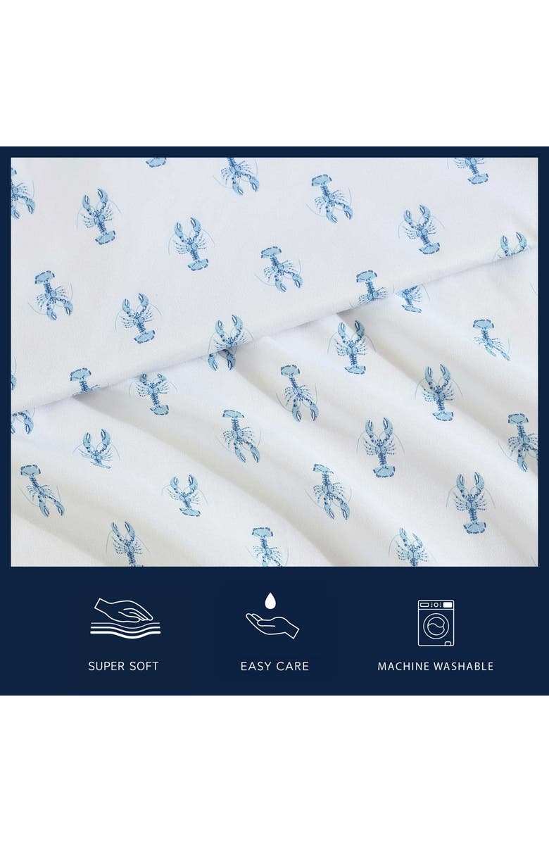 Nautica Nantucket Lobster Print Microfiber Sheet Set, Alternate, color, Light Pastel Blue
