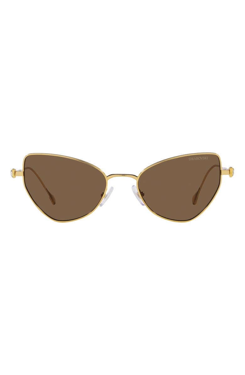 Swarovski 56mm Irregular Sunglasses, Main, color, Gold