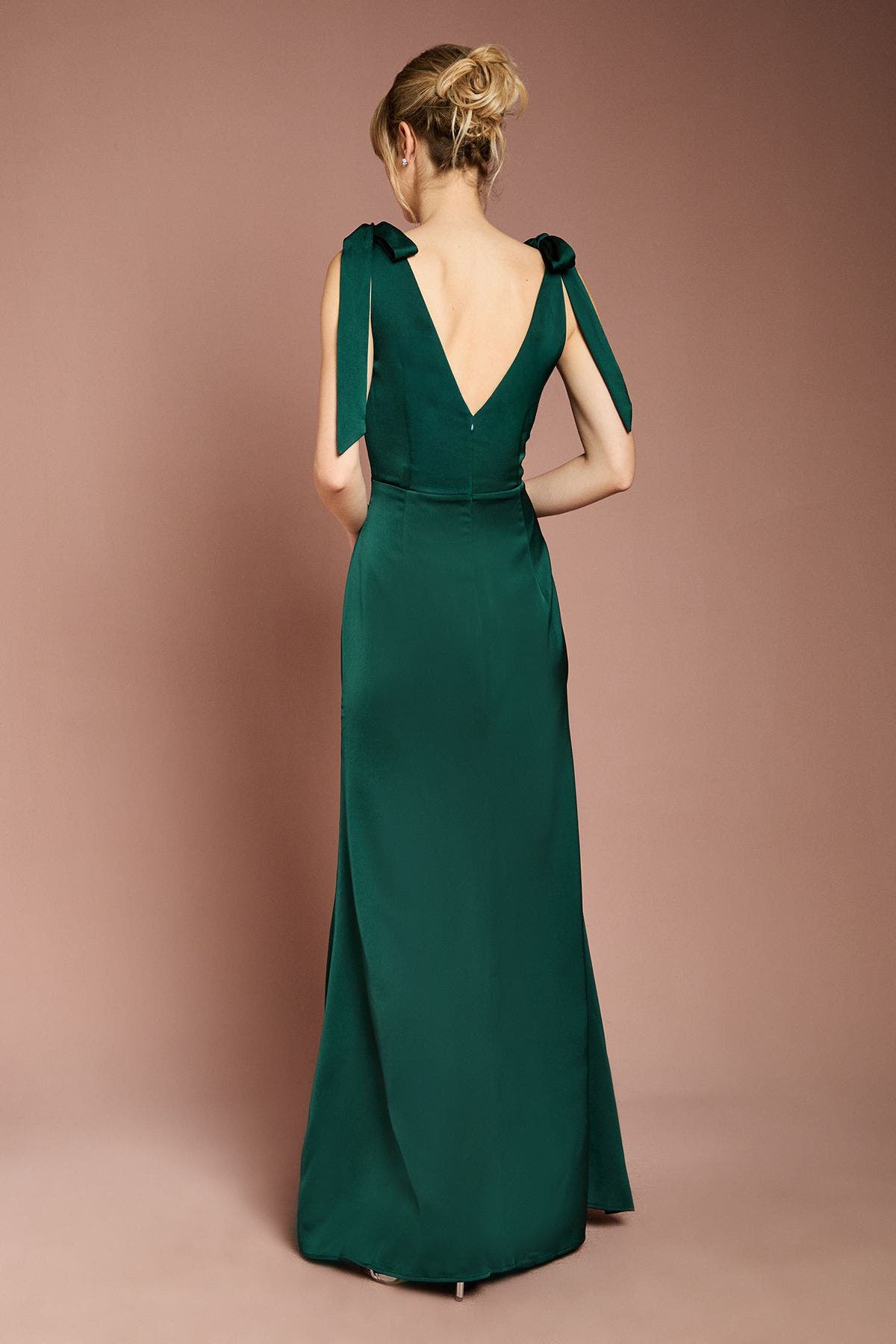Satin Tie-Shoulder Maxi Dress - image 2