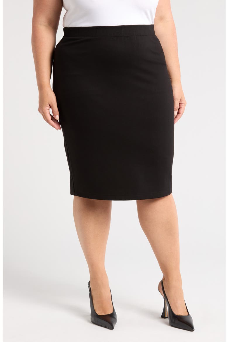 Danube Stretch Ponte Skirt, Main, color, BLACK