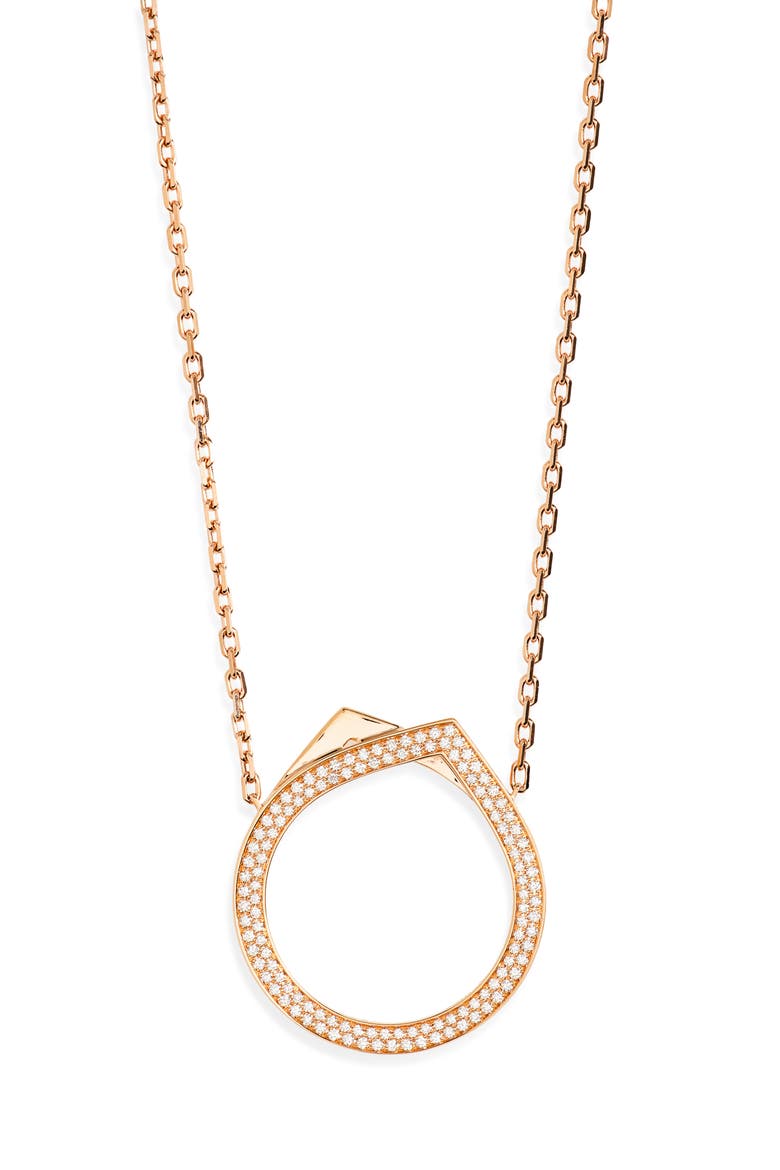 Antifer Long Pendant Necklace, Main, color, ROSE GOLD