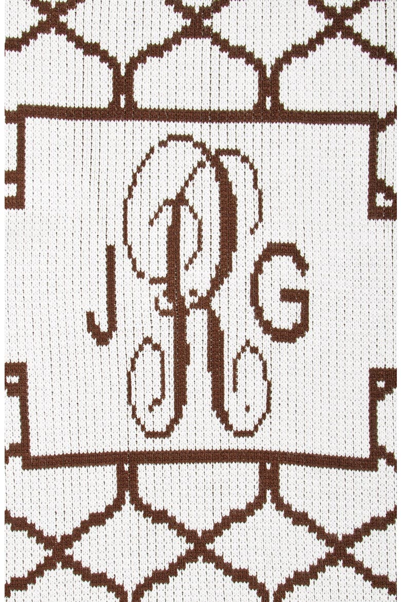 Lattice Personalized Blanket, Alternate, color, WHITE/ BROWN