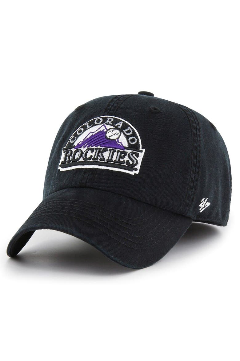Men's '47 Black Colorado Rockies Cooperstown Collection Franchise Fitted Hat, Main, color, Black