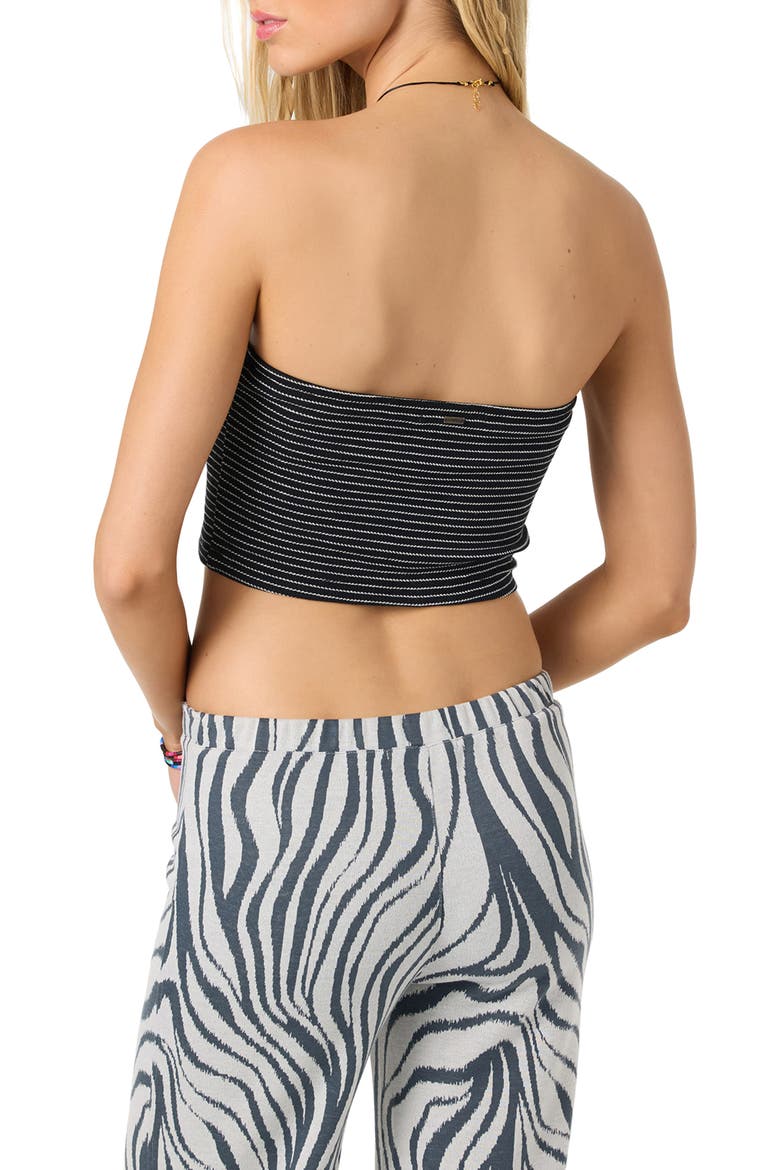 Adeline Stripe Tube Top, Alternate, color, BLACK