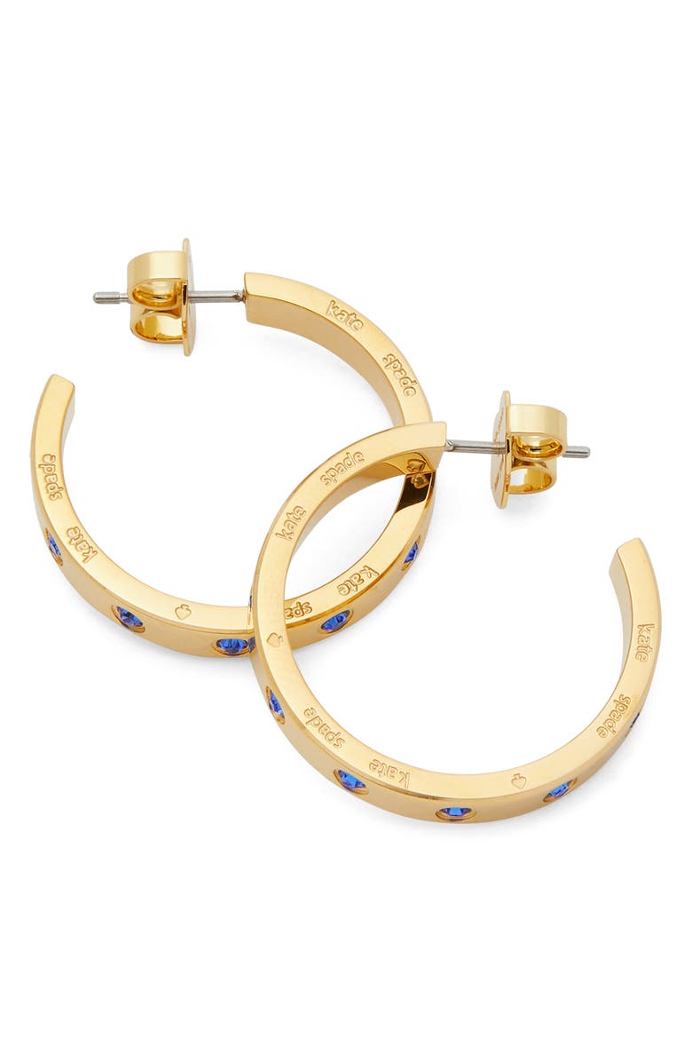 Kate Spade New York so spade flat hoop earrings, Alternate, color, Sapphire.