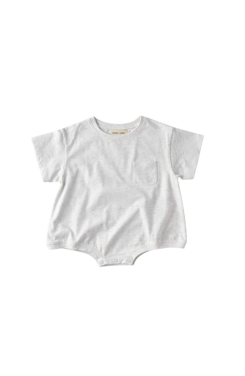 Winnie + Crew Cory Pocket Romper, Main, color, Heather Grey