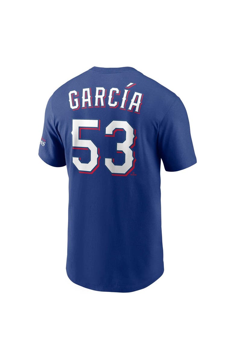 Nike Men's Nike Adolis García Royal Texas Rangers 2023 World Series Champions Name & Number T-Shirt, Alternate, color, 
