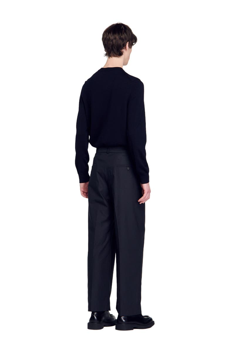 SANDRO Wide-leg trousers with creases, Alternate, color,