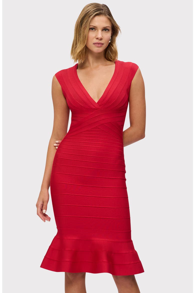 The Sophie Bandage Dress, Alternate, color, LIPSTICK RED