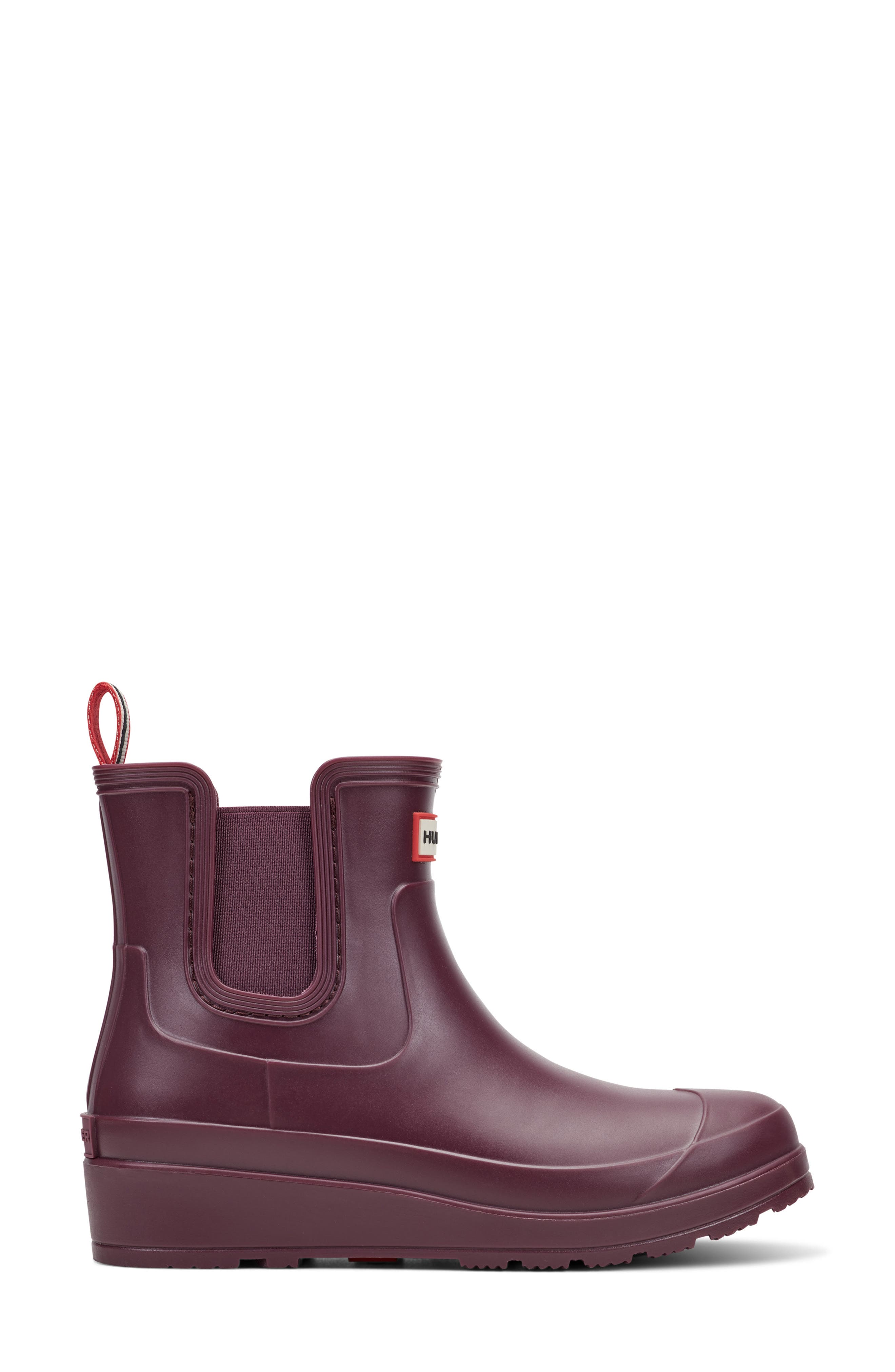 Hunter Tabitha Chelsea Waterproof Rain Boot, Alternate, color, Dark Red
