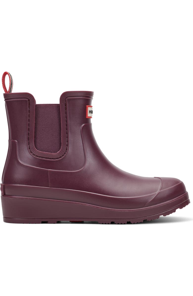 Hunter Tabitha Chelsea Waterproof Rain Boot, Alternate, color, Dark Red