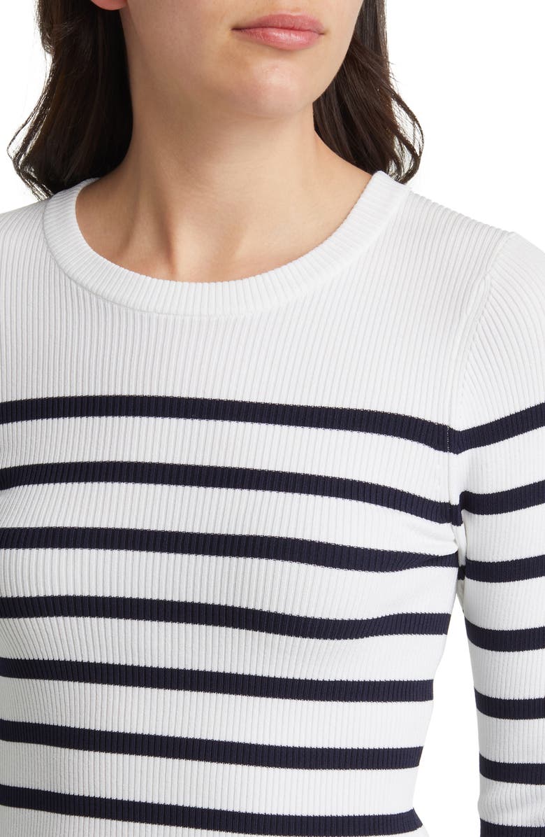 Rails Gemma Rib Stripe Crewneck Sweater, Alternate, color, Ivory Navy Stripe